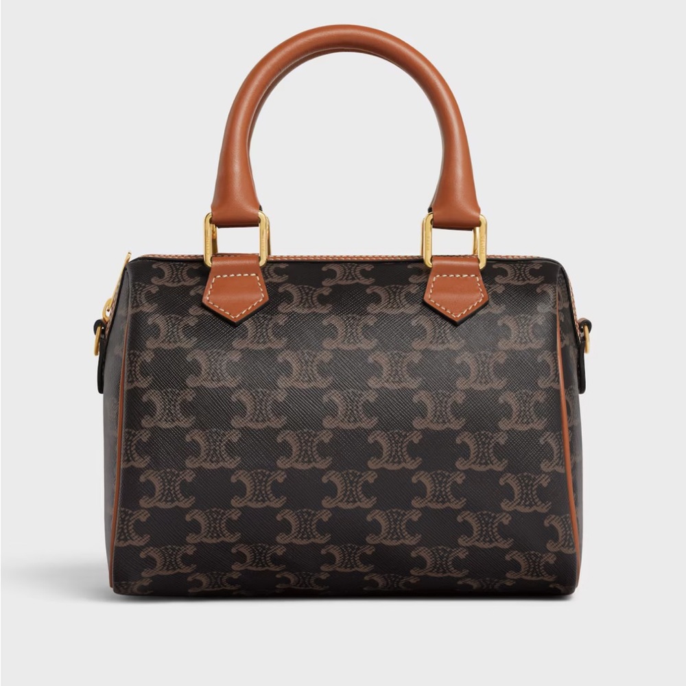 Celine SMALL BOSTON IN TRIOMPHE CANVAS AND CALFSKIN